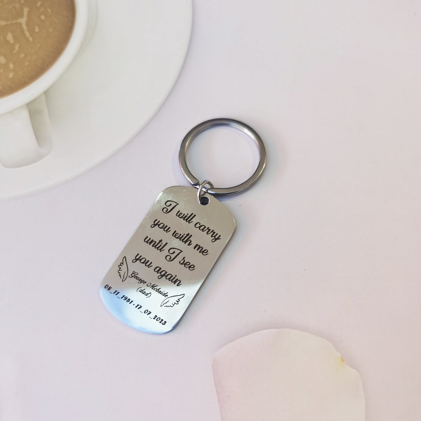 "I'll carry You with me" Custom Photo Memorial Keychain-K015