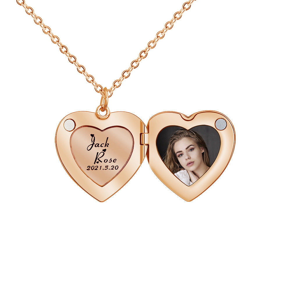 Heart Wing Locket Necklace-L010