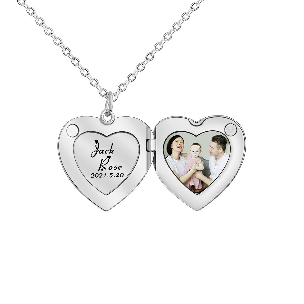 Heart Wing Locket Necklace-L010