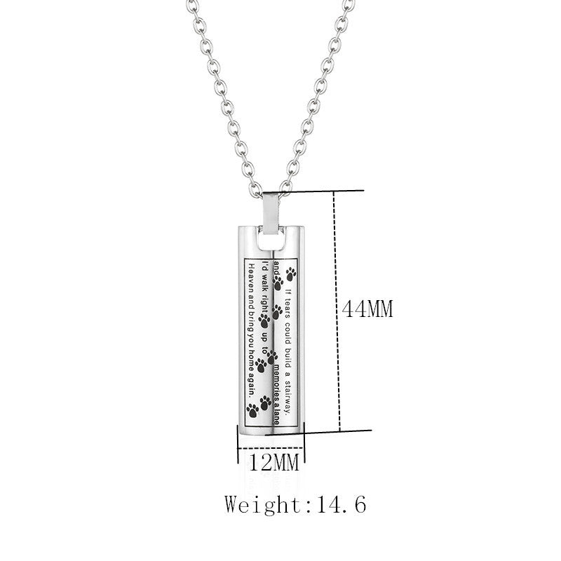 Cremation Urn NecklacPet Memorial Urn Necklace for Ashes-A049