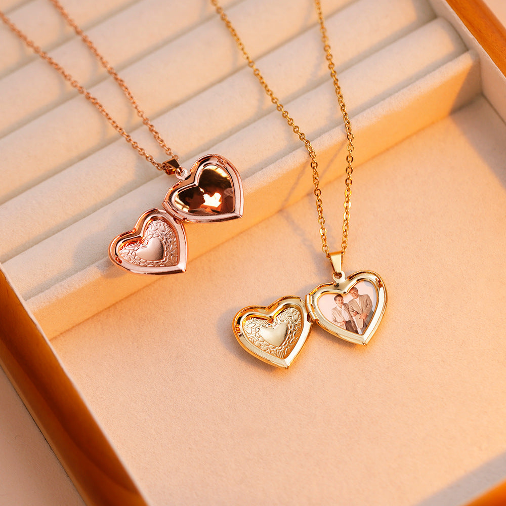 Heart Wing Locket Necklace-L009