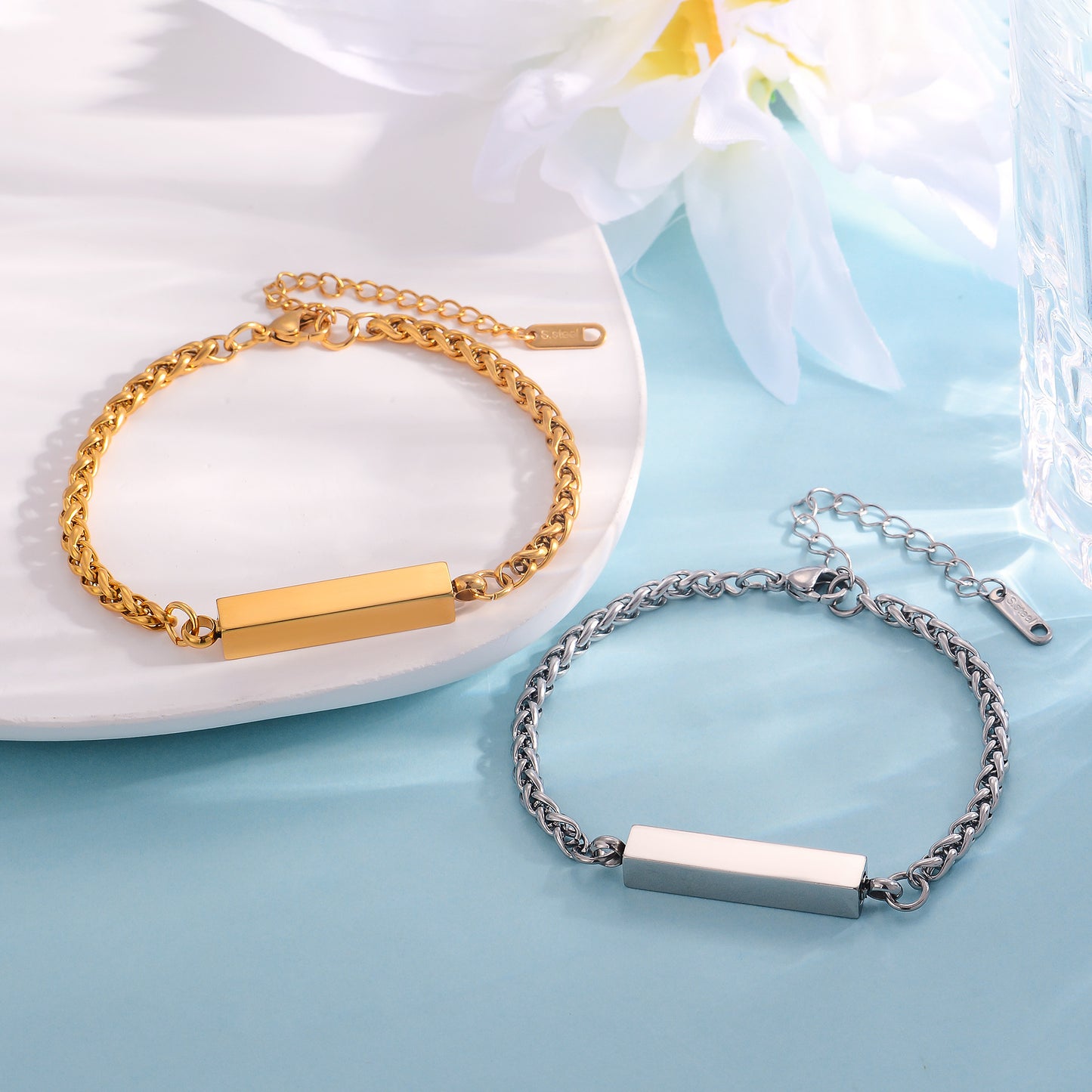 Cremation Urn Cuboid Custom Bracelet Memorial Jewelry-A051