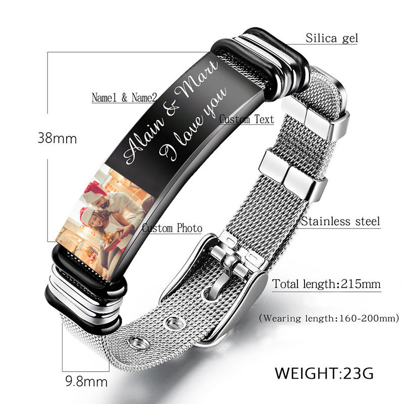 Custom Photo Engraving Bracelet-B100