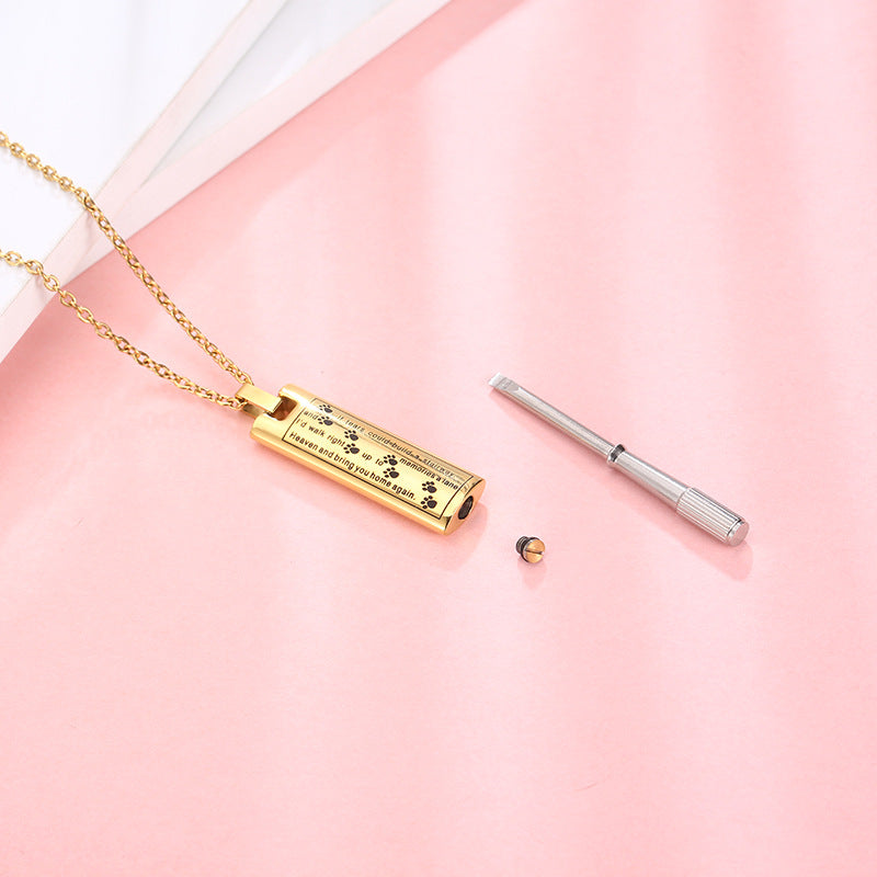 Cremation Urn NecklacPet Memorial Urn Necklace for Ashes-A049