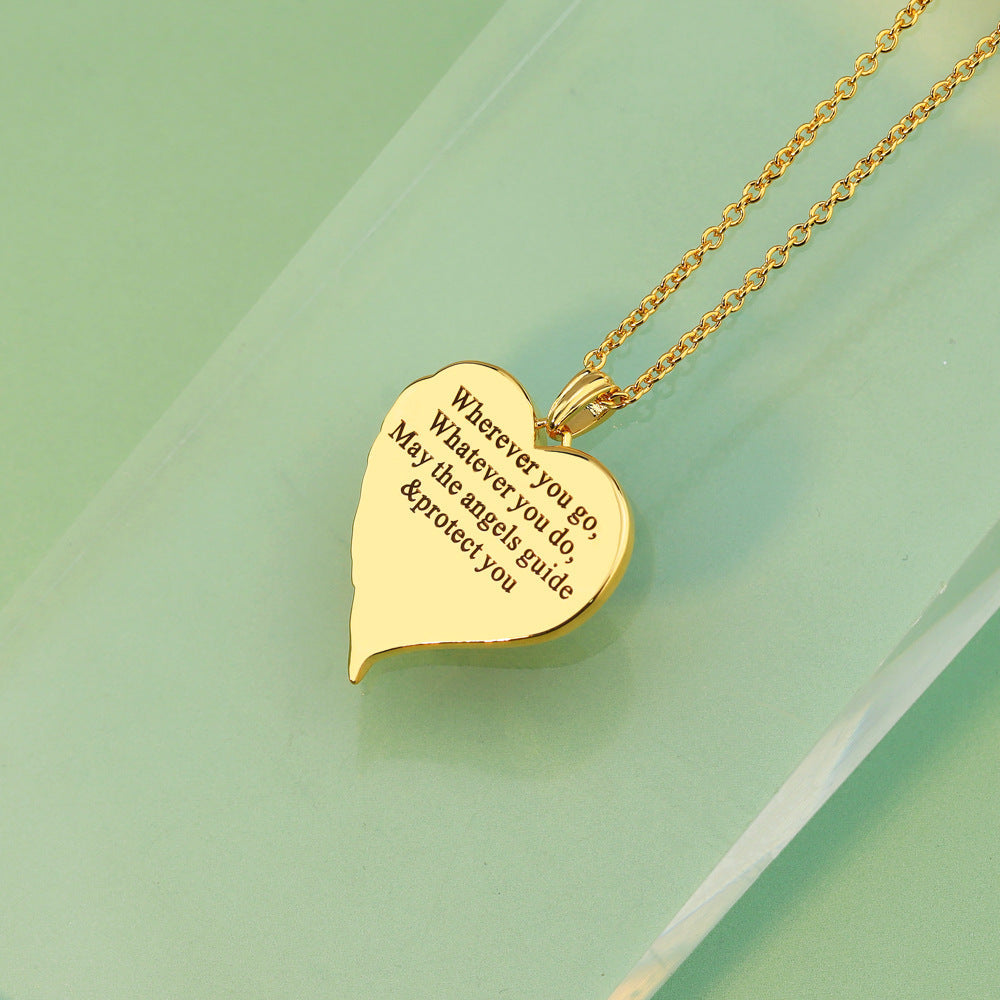 Heart Wing Locket Necklace-L011