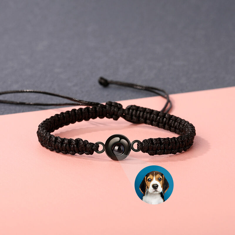 Personalized Photo Projection Bracelet Braided Rope Ideal Gift - P041