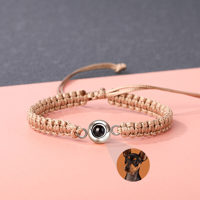 Personalized Photo Projection Bracelet Braided Rope Ideal Gift - P041