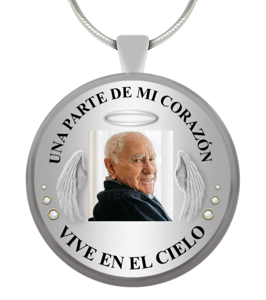 Collar Memorial Con Foto "Una Parte De Mi Corazón” - N073