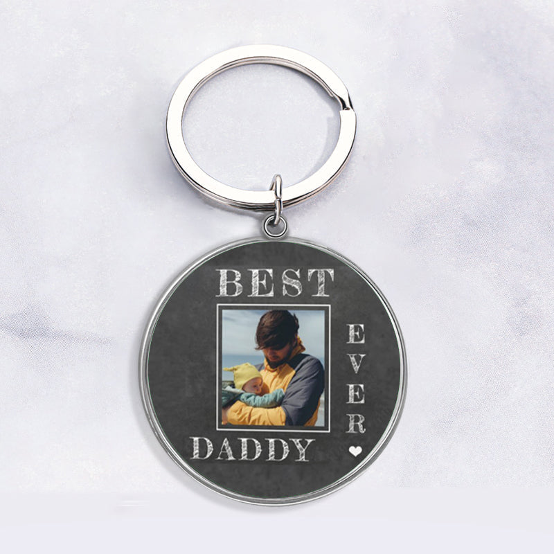 Custom Photo Memorial Necklace Adjustable "Best Daddy Ever”-N075