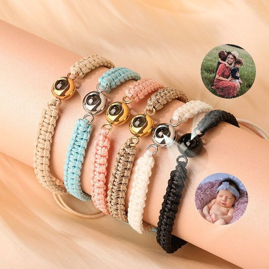 Personalized Photo Projection Bracelet Braided Rope Ideal Gift - P041