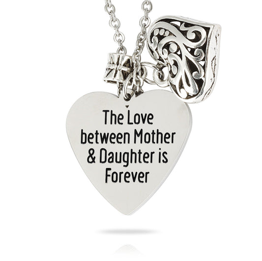 Heart Pendant Necklace The love Between Mother & Daughter Gift for Mom-N043