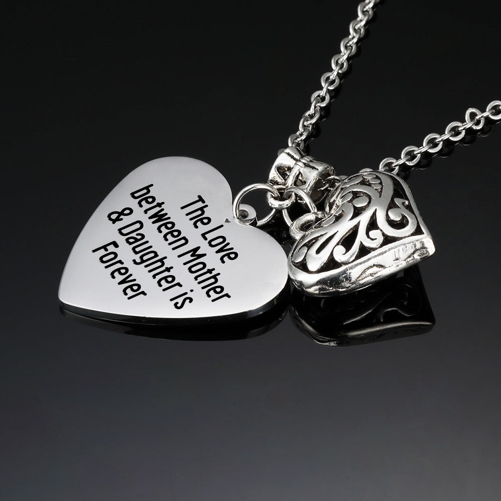 Heart Pendant Necklace The love Between Mother & Daughter Gift for Mom-N043