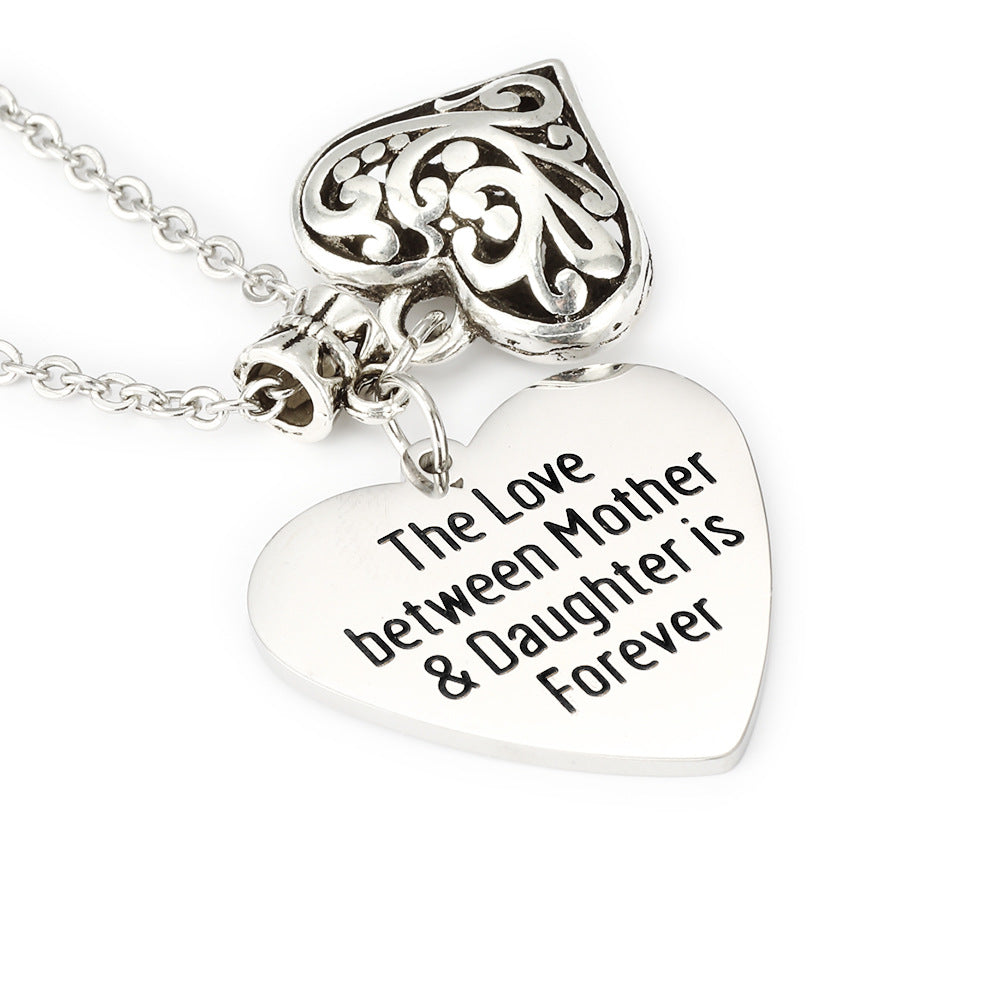 Heart Pendant Necklace The love Between Mother & Daughter Gift for Mom-N043