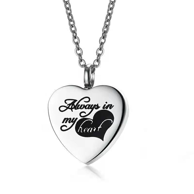 Heart-shaped Cremation Urn Necklace for Ashes-A001