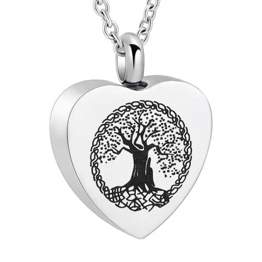 Heart-shaped Cremation Urn Necklace for Ashes-A001