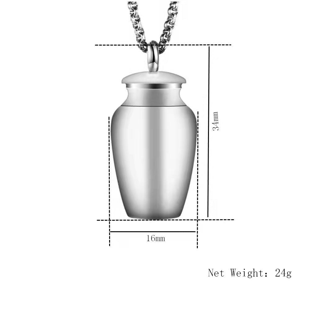 Cremation Urn Necklace Pot Pendant for Ashes Memorial Jewelry-A005