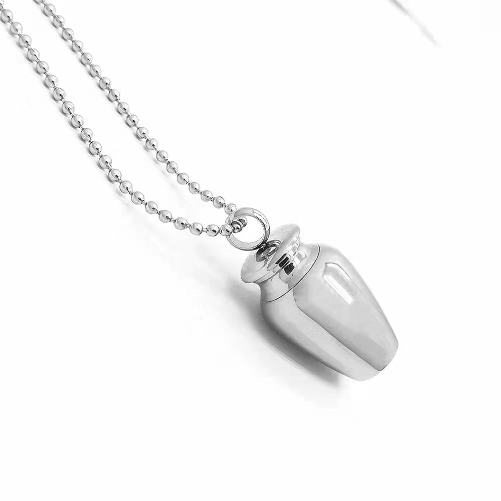 Cremation Urn Necklace Pot Pendant for Ashes Memorial Jewelry-A005