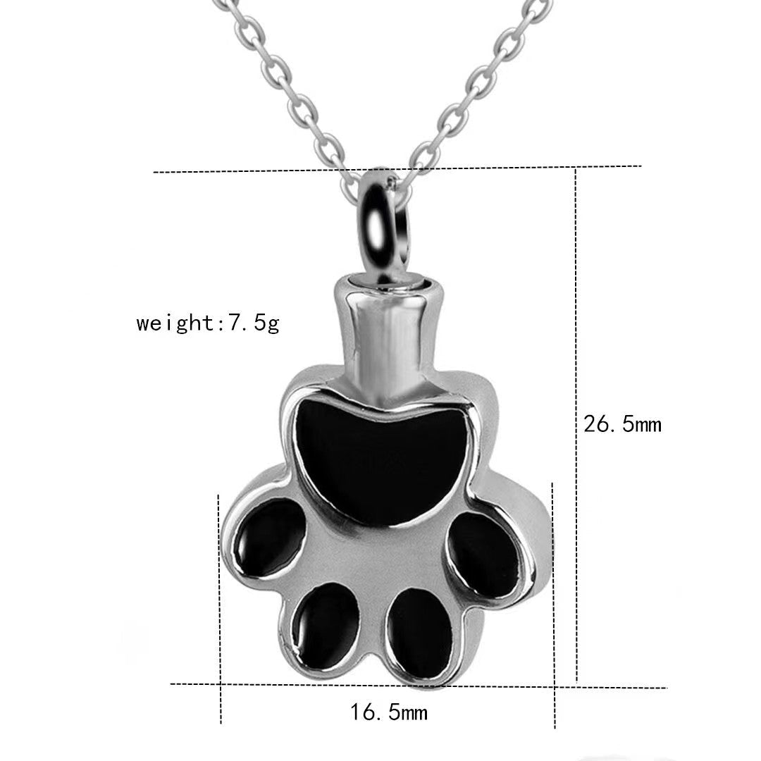 Footprint Ashes Necklace Cremation Urn Pendant for Pet-A012