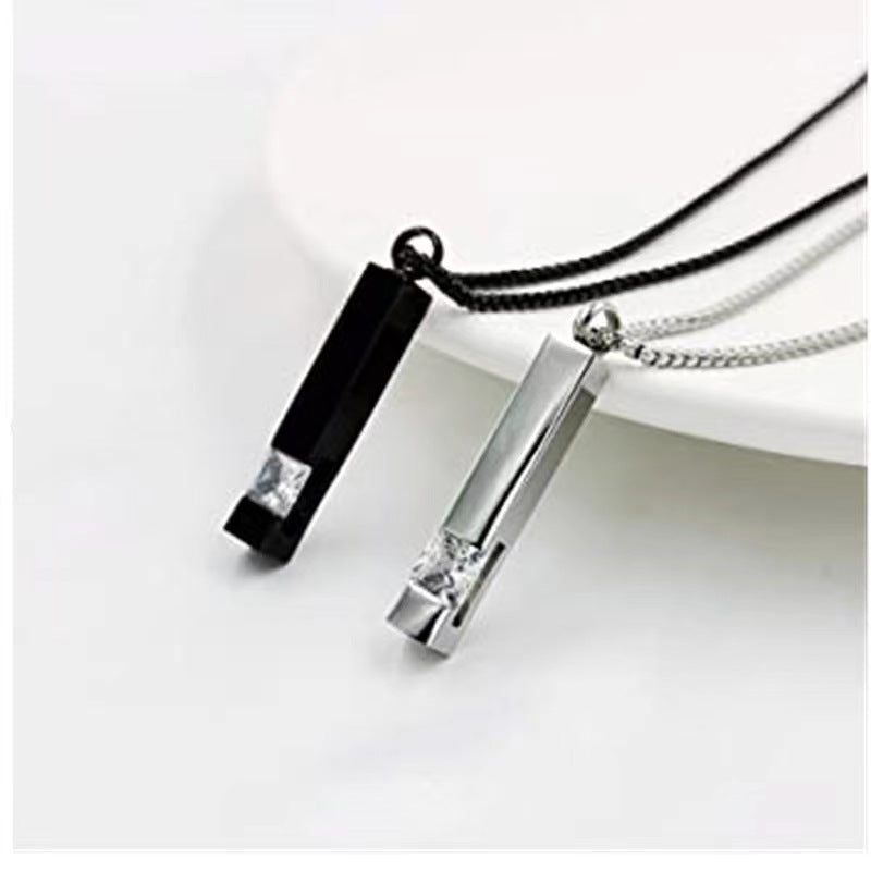 Geometric Zircon Cremation Urn Necklace Memorial Jewelry For Couple-A0 ...