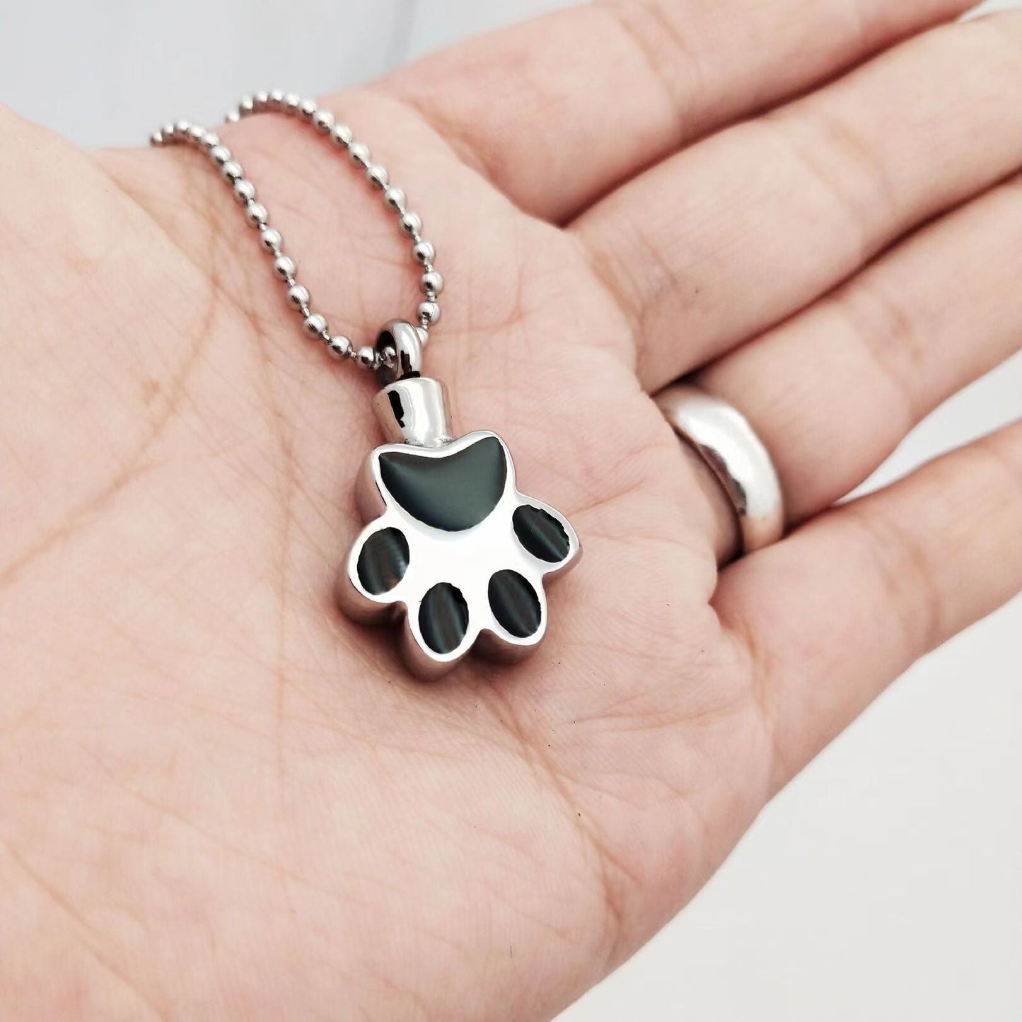 Footprint Ashes Necklace Cremation Urn Pendant for Pet-A012