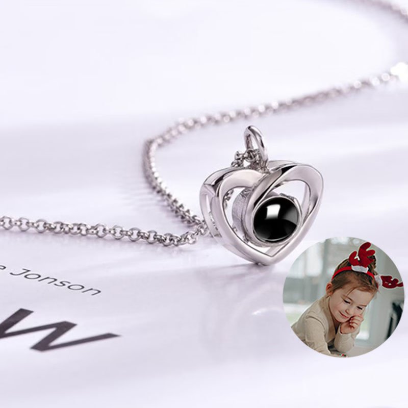 Personalized Photo Projection Necklace 925 Sterling Silver My Love - P001