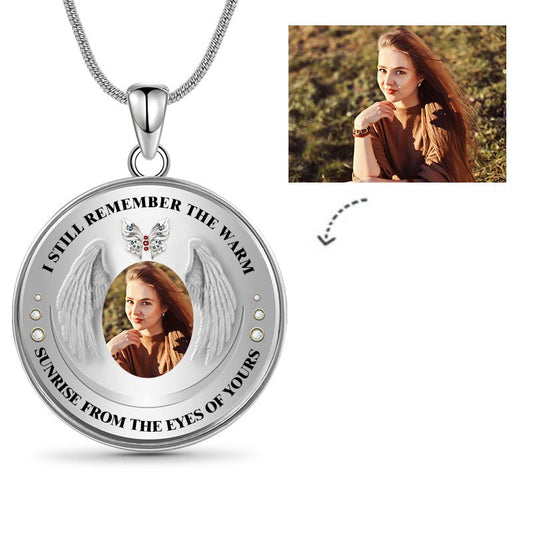 Custom Photo Memorial Necklace Adjustable "I Still Remember The Warm" -N024