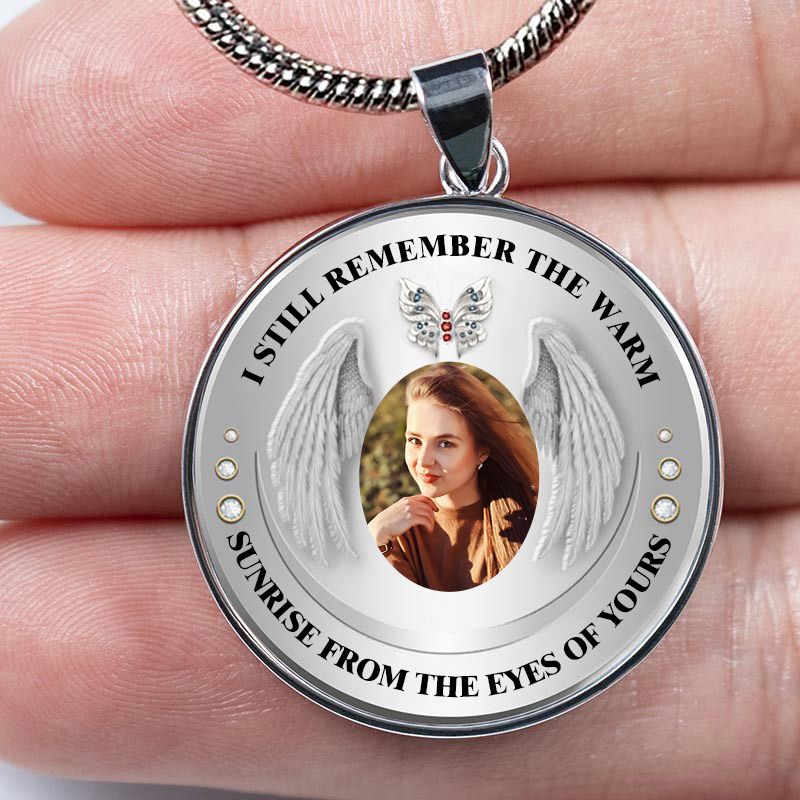 Custom Photo Memorial Necklace Adjustable "I Still Remember The Warm" -N024