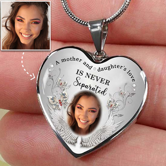 Custom Photo Memorial Necklace Adjustable “A Mother & Daughter's Love Is Never Separated” -N035