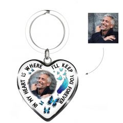 Custom Photo Memorial Necklace Adjustable -“In My Heart Is Where I'll Keep You Forever” N049