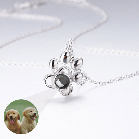 Personalized Photo Projection Necklace 925 Sterling Silver Pet - P015