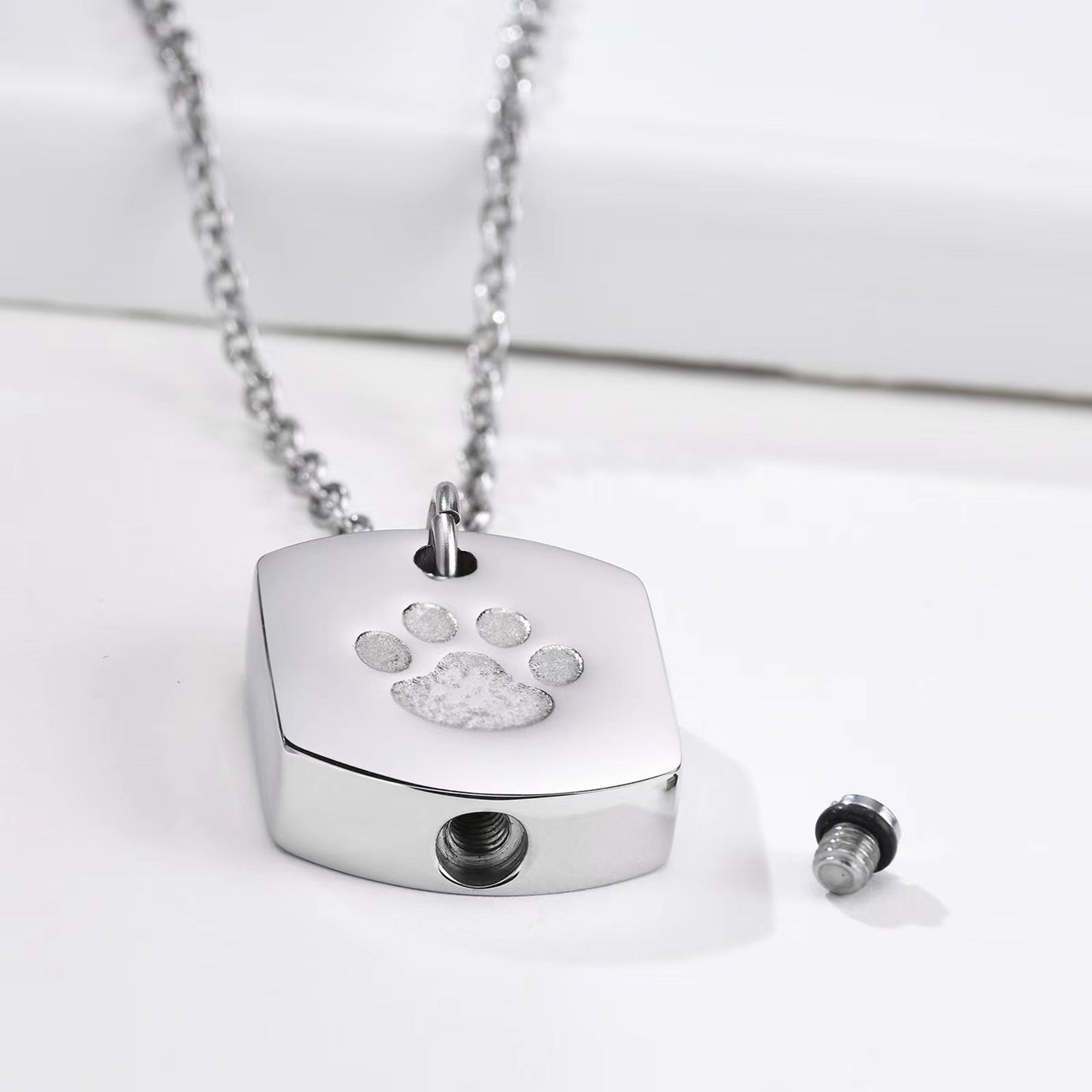 Pet Cremation Urn Necklace Memorial Jewelry for Ashes-A011