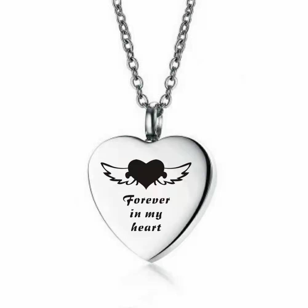 Heart-shaped Cremation Urn Necklace for Ashes-A001