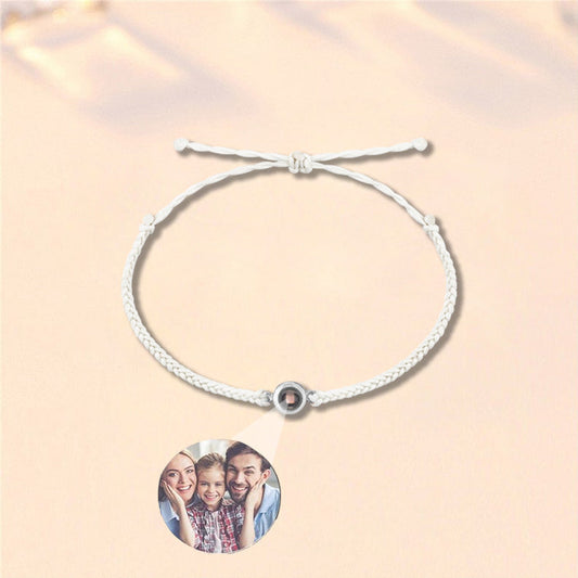 Personalized Photo Projection Bracelet Colorful Braided Rope - P002